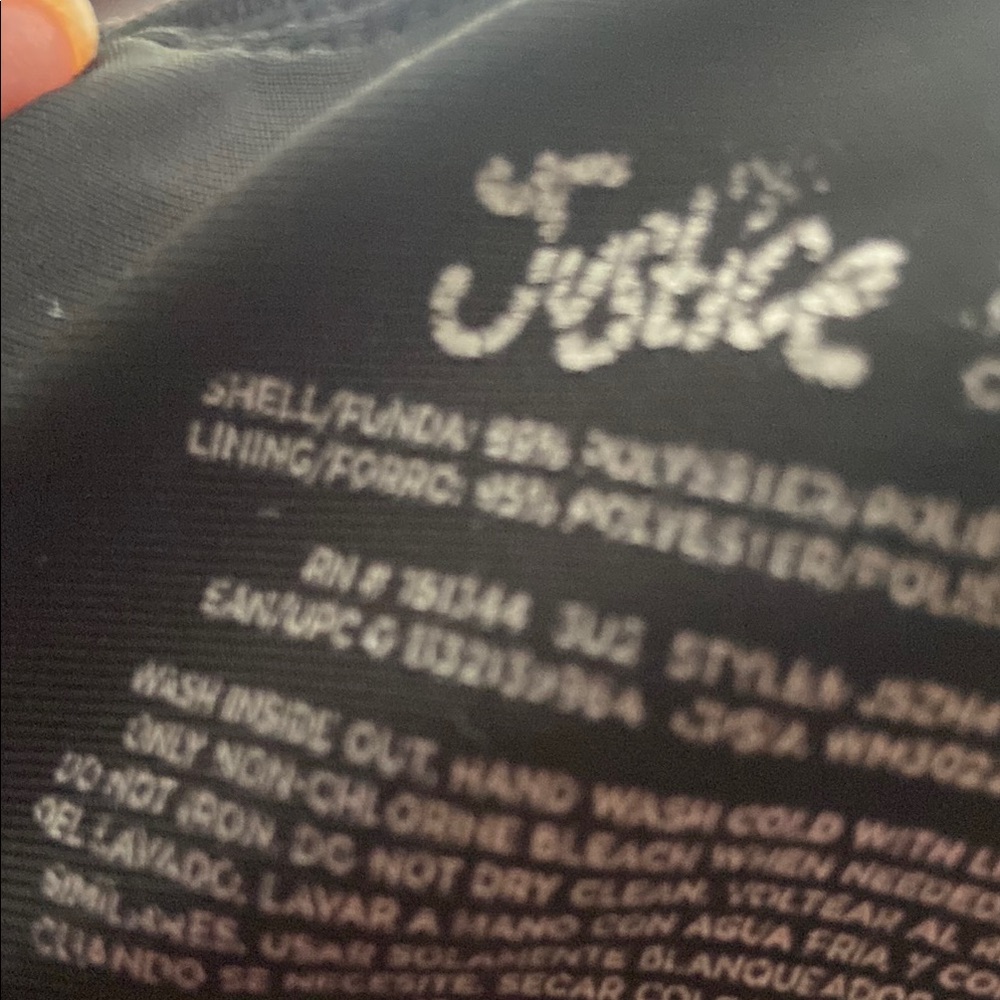 Justice Sleek Black Outerwear
